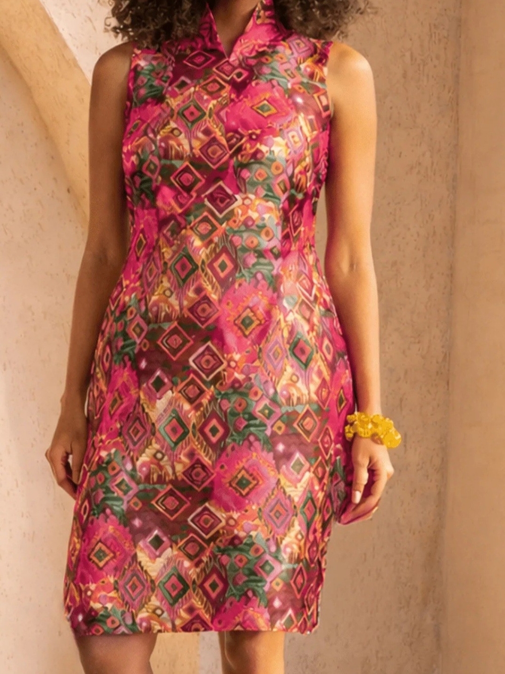 Jacqard Sassy Jones Fuchsia Geometric Midi Dress NWT XL